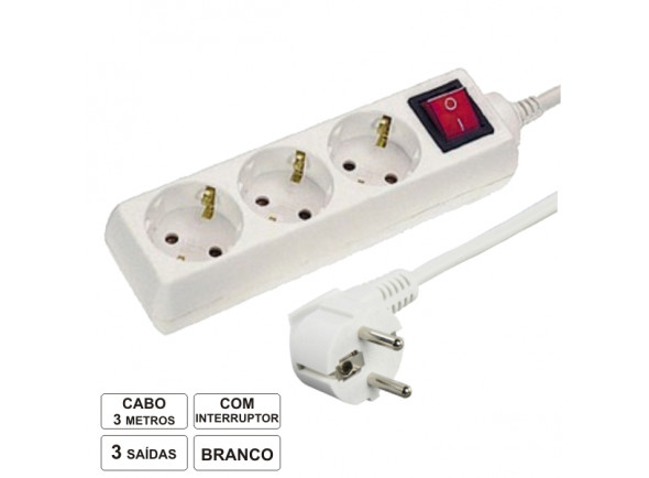 Egitana C/ 3 Saídas Interruptor 3m TE3CB3(E) Egitana C/ 3 Saídas Interruptor 3m TE3CB3(E)